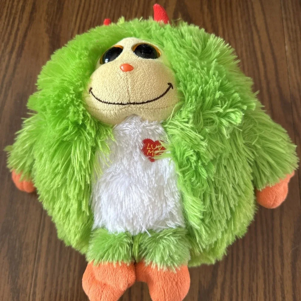 Ty Beanie Baby Monstaz Maxine Fuzzy Green Monster Plush Stuffed Animal No Sound